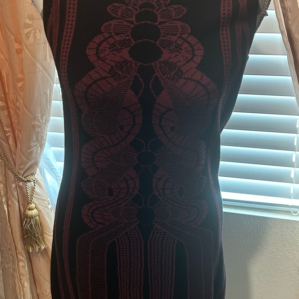 Max Studio Black and Purple sweater Dress